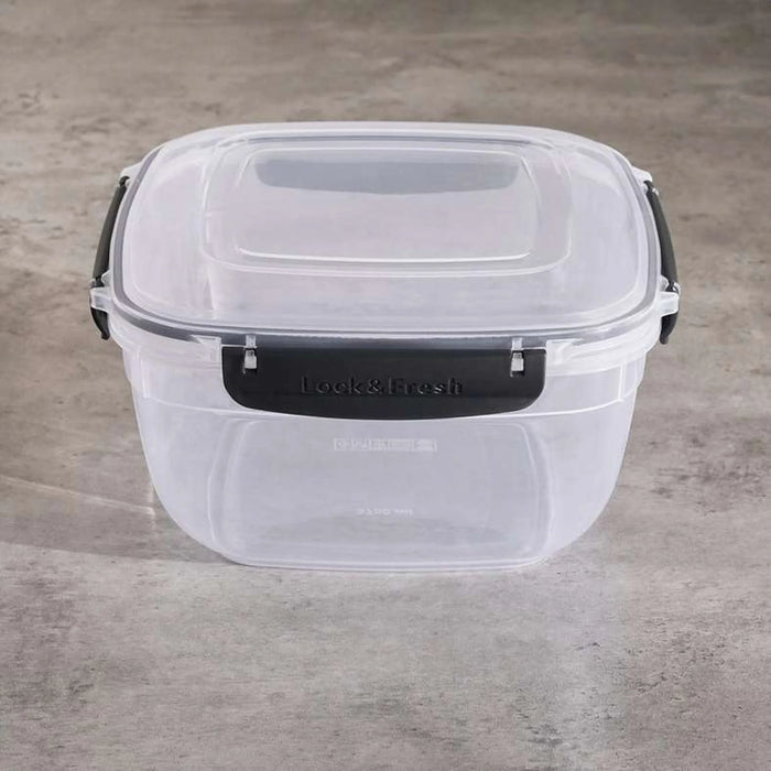Porta Square Food Container 3.75L - Clear & Grey
