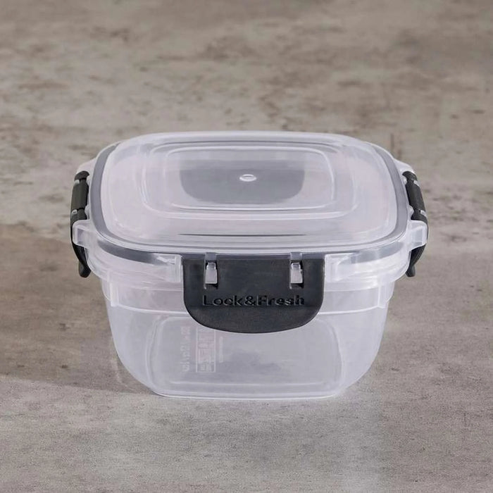 Porta Square Food Container 500Ml - Clear & Grey
