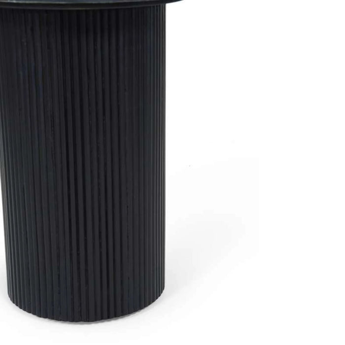 Povera End Table Black Marble Black Wood