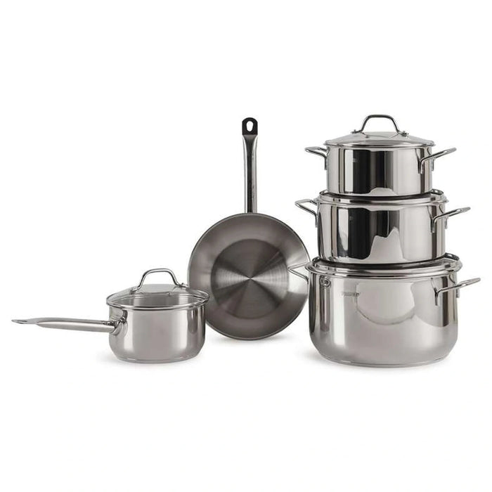 Pradeep 9-Piece Stainless Steel Cookware Set -Chrome Pan Home