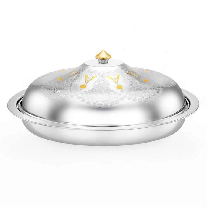 Pradeep Al Hana Serving Dish 50Cm - Chrome & Gold
