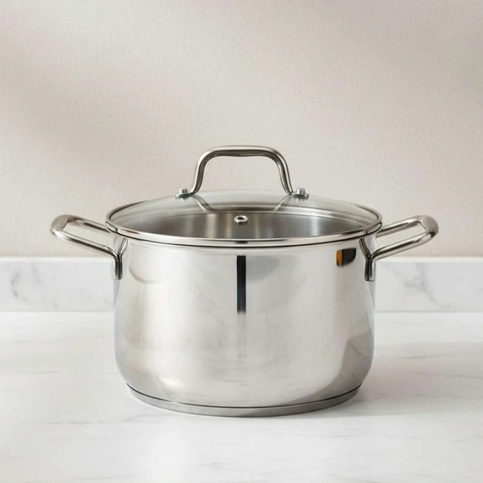 Pradeep Stainless Steel Cooking Pot With Lid Dia28Cm -Chrome