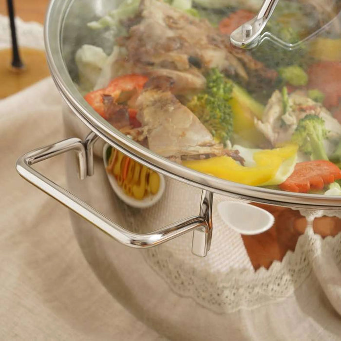 Pradeep Stainless Steel Cooking Pot With Lid Dia28Cm -Chrome