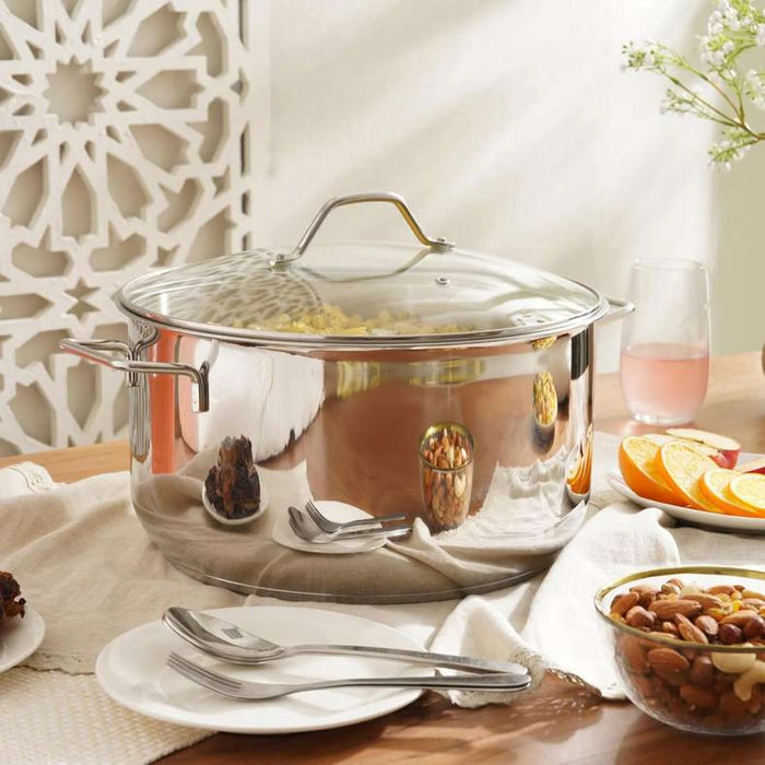 Pradeep Stainless Steel Cooking Pot With Lid Dia30Cm -Chrome