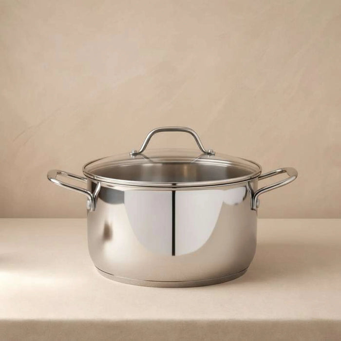 Pradeep Triply Stainless Steel Cooking Pot With Lid Dia28Cm -Chrome