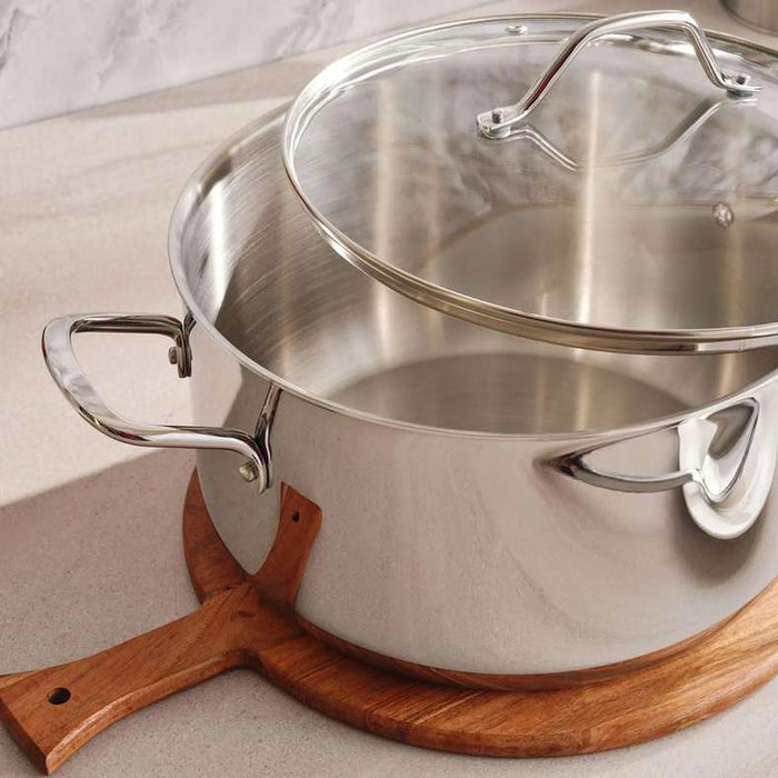 Pradeep Triply Stainless Steel Cooking Pot With Lid Dia28Cm -Chrome