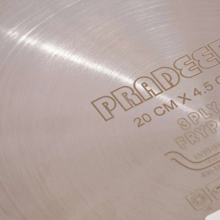 Pradeep Triply Stainless Steel Fry Pan (20cm) - Chrome Pan Home