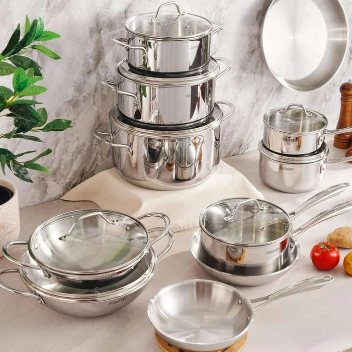 Pradeep Triply Stainless Steel Fry Pan (20cm) - Chrome Pan Home