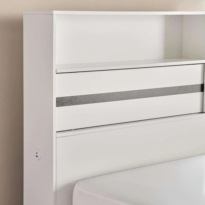Prague Bed 180X200Cm With Usb Port - White