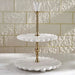 Praline 2-Tier Marble Cake Stand 30.4X25.4X38Cm- White Pan Home