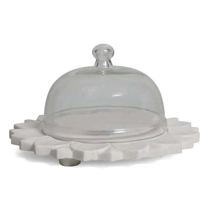 Praline Marble Cake Dome 30.48X30.48Cm- White Pan Home