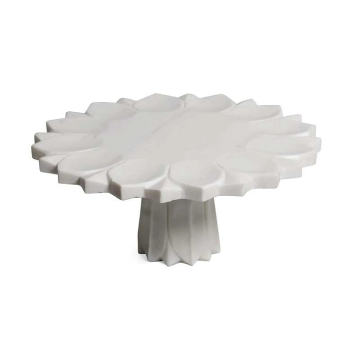Praline Marble Cake Plate 30.48X30.48X13.97Cm- White