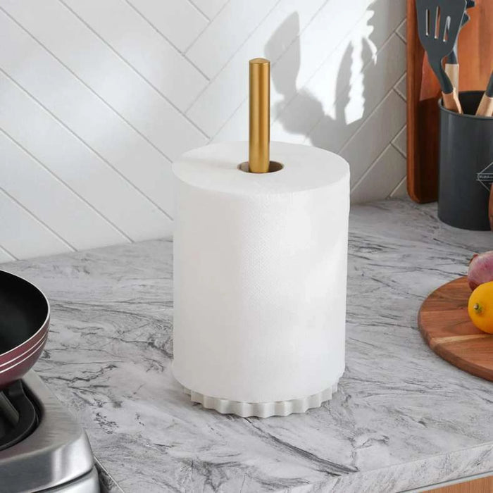 Praline Marble Kitchen Towel Holder 15.24X15.24Cm- White