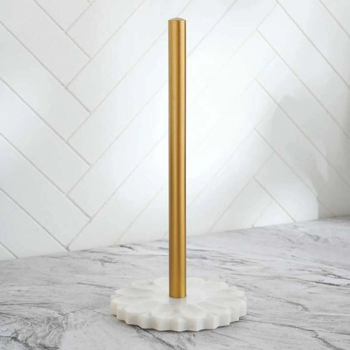 Praline Marble Kitchen Towel Holder 15.24X15.24Cm- White