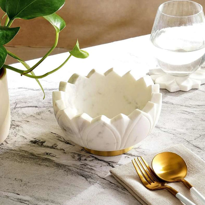 Praline Marble Serving Bowl Dia15.24X7.62Cm- White