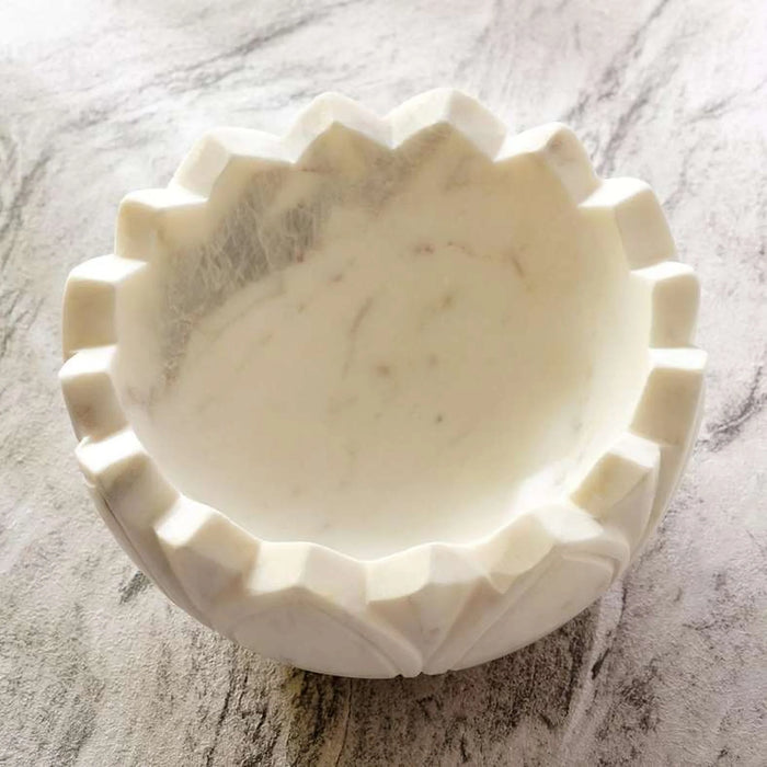 Praline Marble Serving Bowl Dia15.24X7.62Cm- White