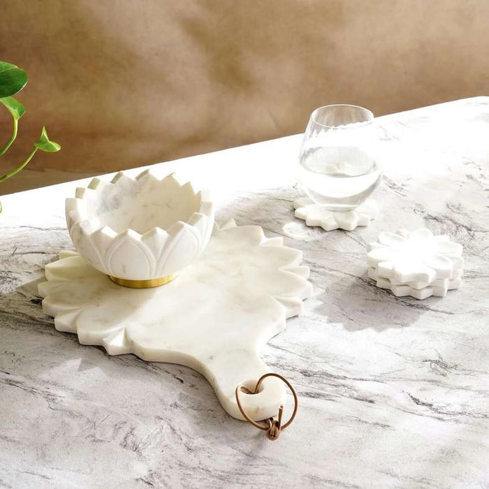Praline Marble Serving Bowl Dia15.24X7.62Cm- White