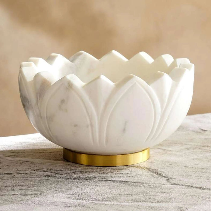 Praline Marble Serving Bowl Dia15.24X7.62Cm- White