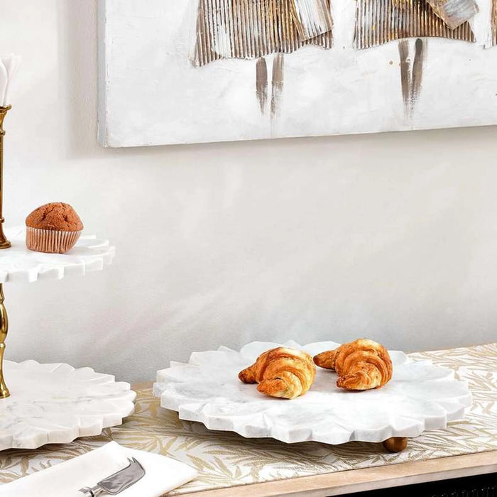 Praline Marble Serving Platter Dia35.5Cm- White