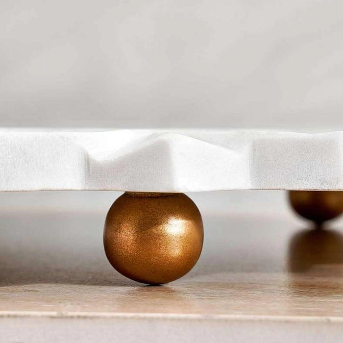 Praline Marble Serving Platter Dia35.5Cm- White