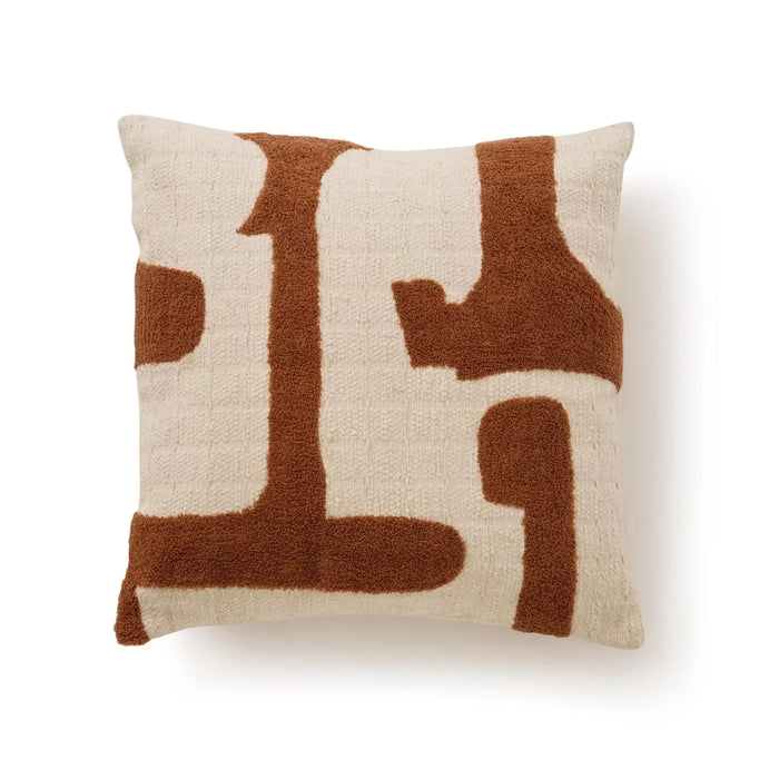 Prato Hand Embroidered Filled Cushion 50X50Cm - Rust