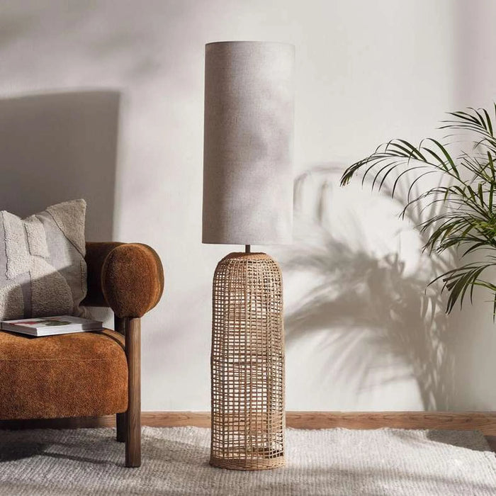 Precy E-27 Rattan Floor Lamp 29X29X134Cm - Natural