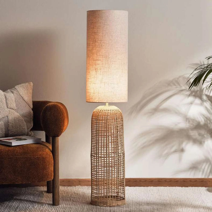 Precy E-27 Rattan Floor Lamp 29X29X134Cm - Natural
