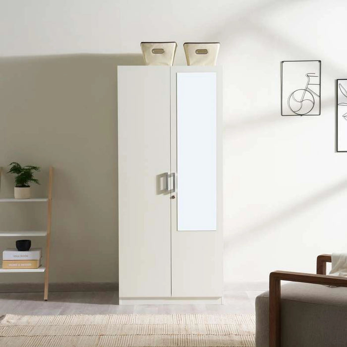 Premier 2 Door Wardrobe With Mirror - White