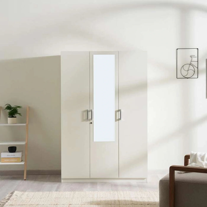 Premier 3 Door Wardrobe With Mirror - White