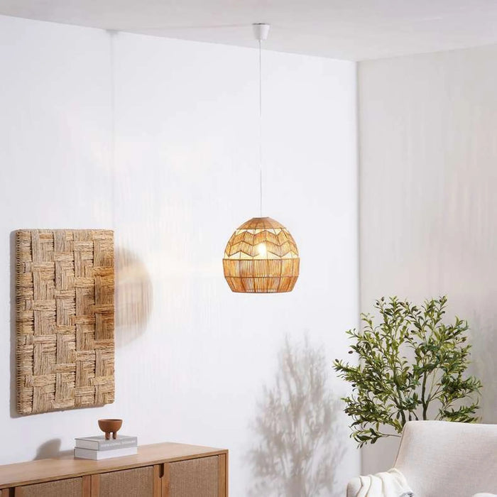 Prescott E27 Rattan Pendant Lamp Dia39X37.5Cm - Brown