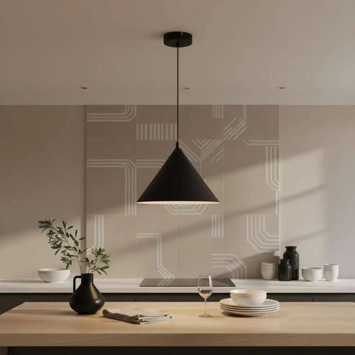 Preston E27 Metal Pendant Lamp 30X165Cm - Matt Black