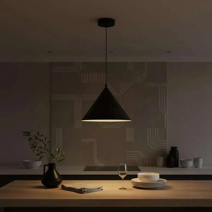 Preston E27 Metal Pendant Lamp 30X165Cm - Matt Black