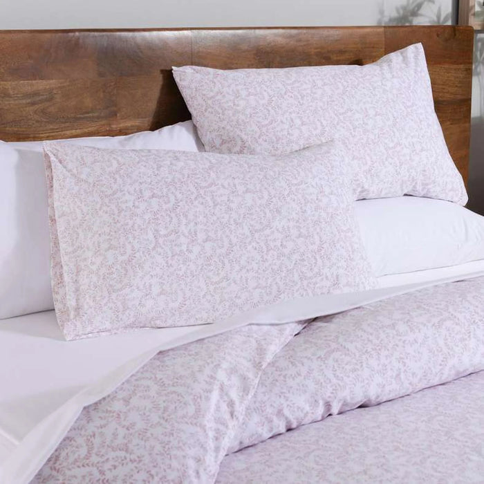 Prima Leaves 200 Tc 3-Piece Full Duvet Cover Set 160X200Cm - Blush