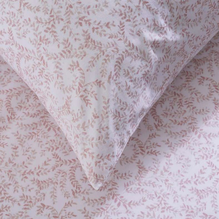 Prima Leaves 200 Tc 3-Piece Full Duvet Cover Set 160X200Cm - Blush