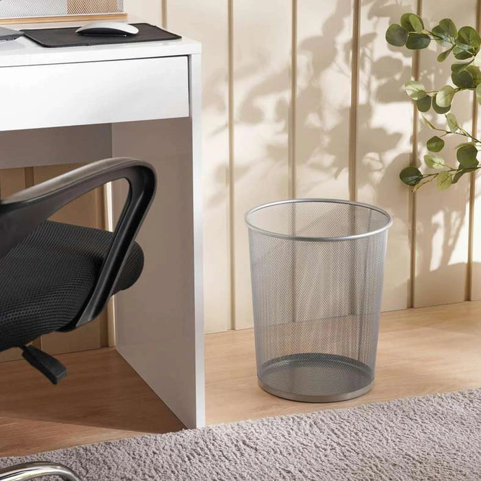 Primary Metal Mesh Waste Bin 15L 24X30X35Cm-Silver Pan Home