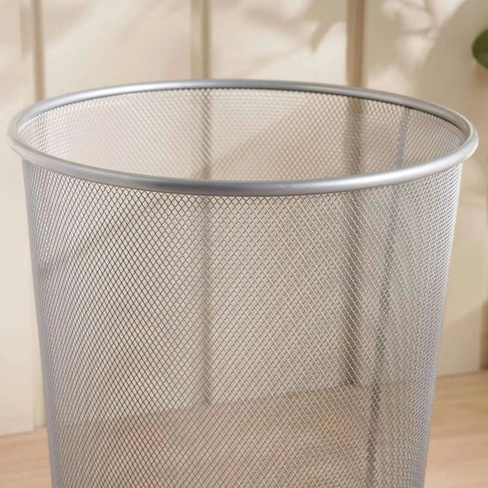Primary Metal Mesh Waste Bin 15L 24X30X35Cm-Silver Pan Home