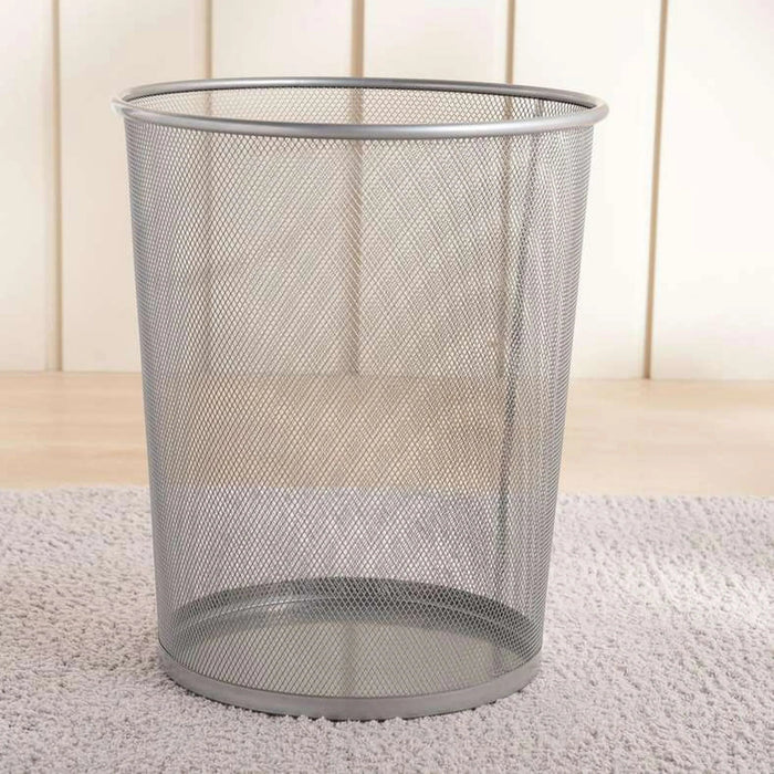 Primary Metal Mesh Waste Bin 15L 24X30X35Cm-Silver Pan Home