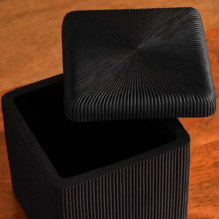 Prime Cotton Jar 9.3X9.3X10.1Cm - Black Pan Home