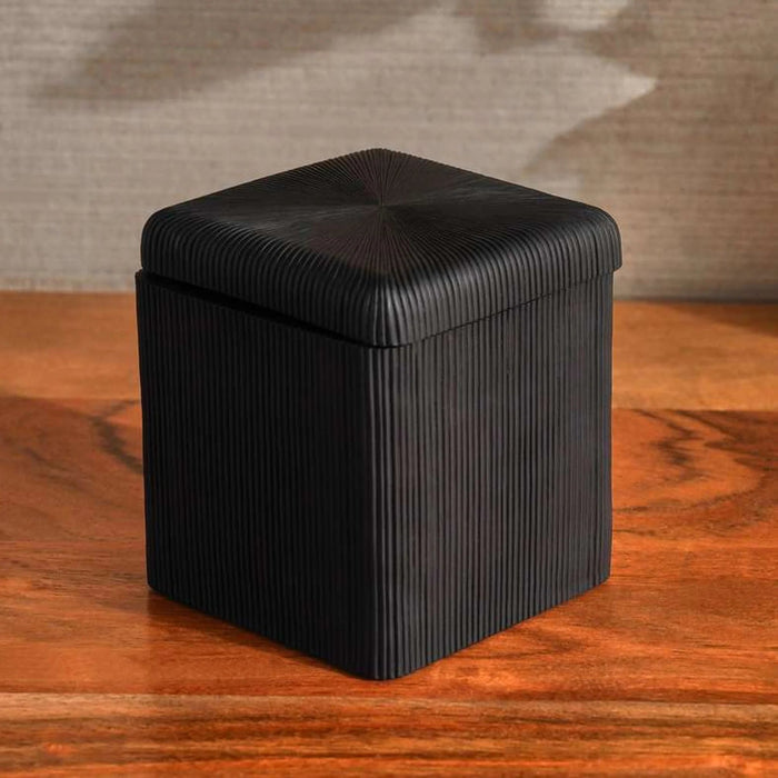 Prime Cotton Jar 9.3X9.3X10.1Cm - Black Pan Home