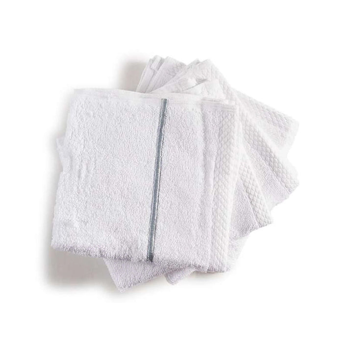Prime Line Embroidered 4-Piece Fingertip Towel 30X30 Cm-White/Silver Pan Home