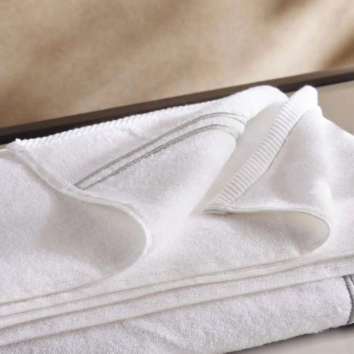 Prime Line Embroidered Bath Sheet 90X180 Cm-White/Silver Pan Home