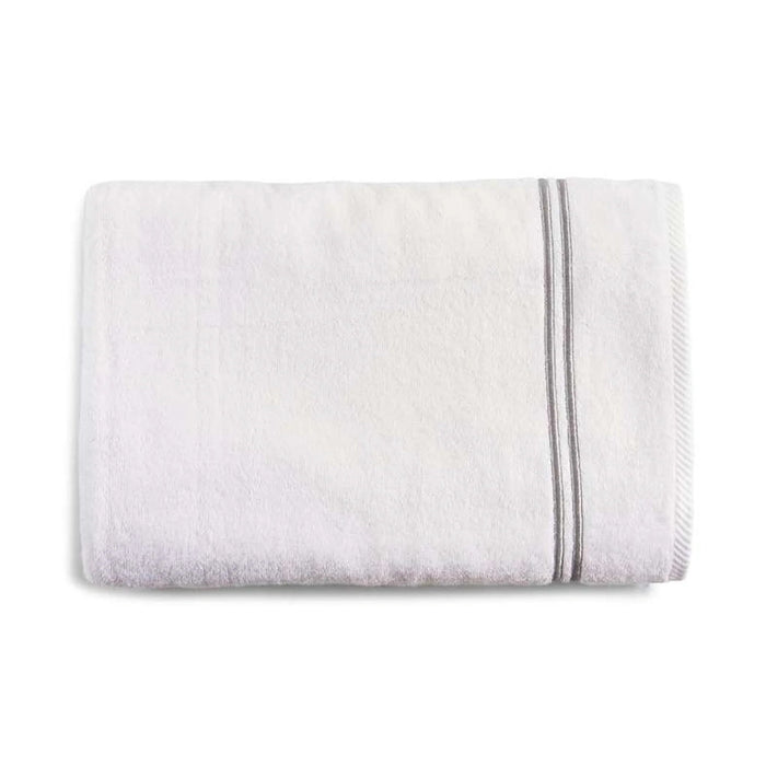 Prime Line Embroidered Bath Sheet 90X180 Cm-White/Silver Pan Home