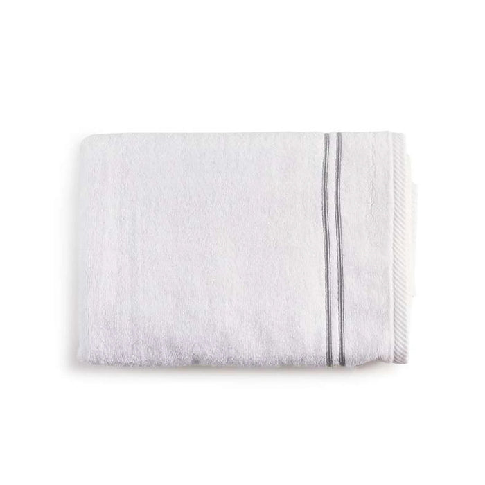 Prime Line Embroidered Bath Towel 70X140 Cm-White/Silver Pan Home