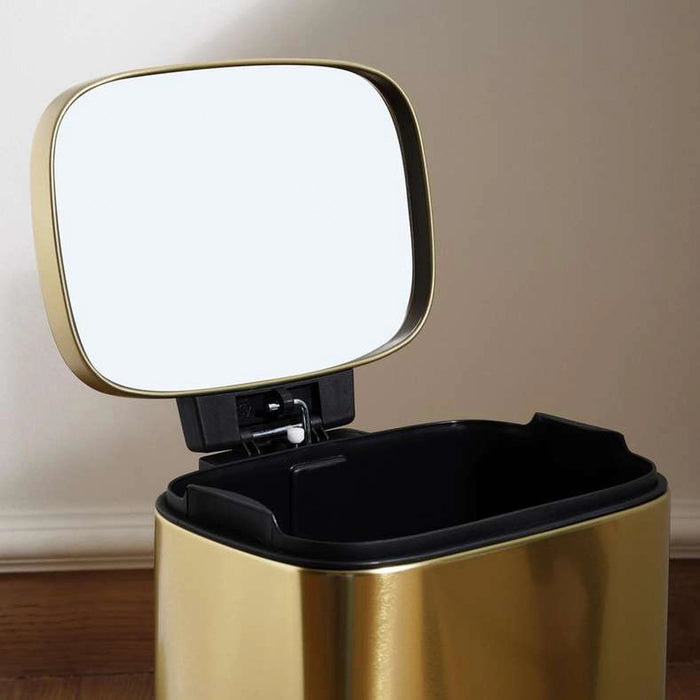 Primo Fingerprint Resistant Metal Pedal Bin 5L - Gold Pan Home