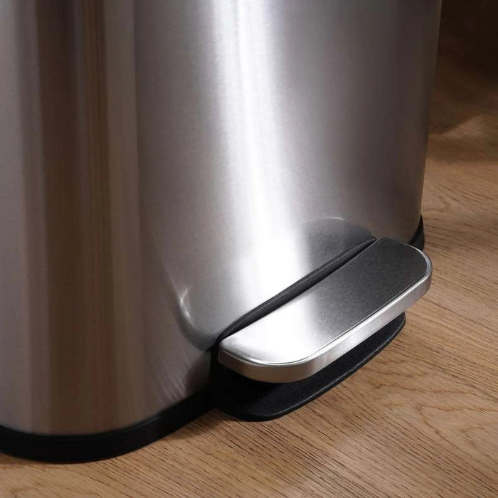 Primo Fingerprint Resistant Metal Pedal Bin 35X31.5Xh60.2Cm 30L - Chrome Pan Home