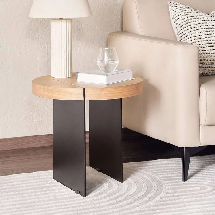 Pulse End Table Table - Natural & Black