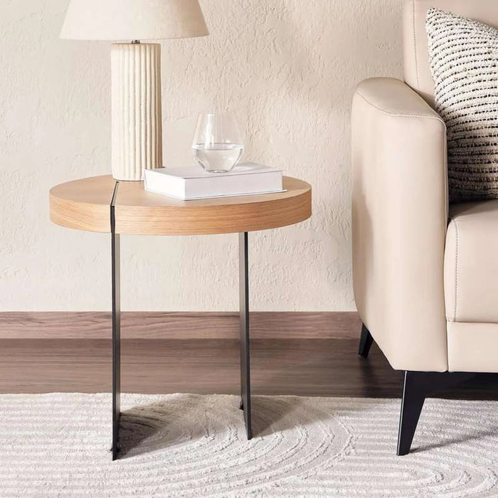 Pulse End Table Table - Natural & Black