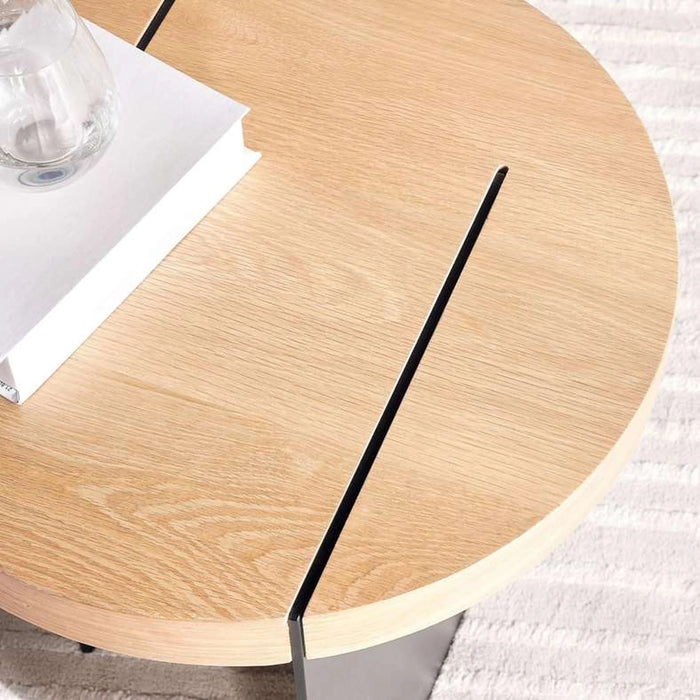 Pulse End Table Table - Natural & Black