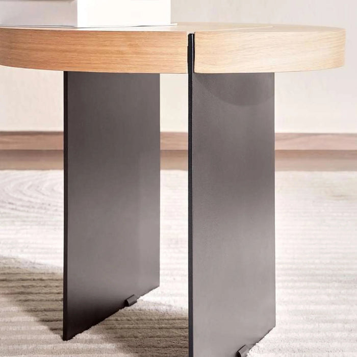 Pulse End Table Table - Natural & Black