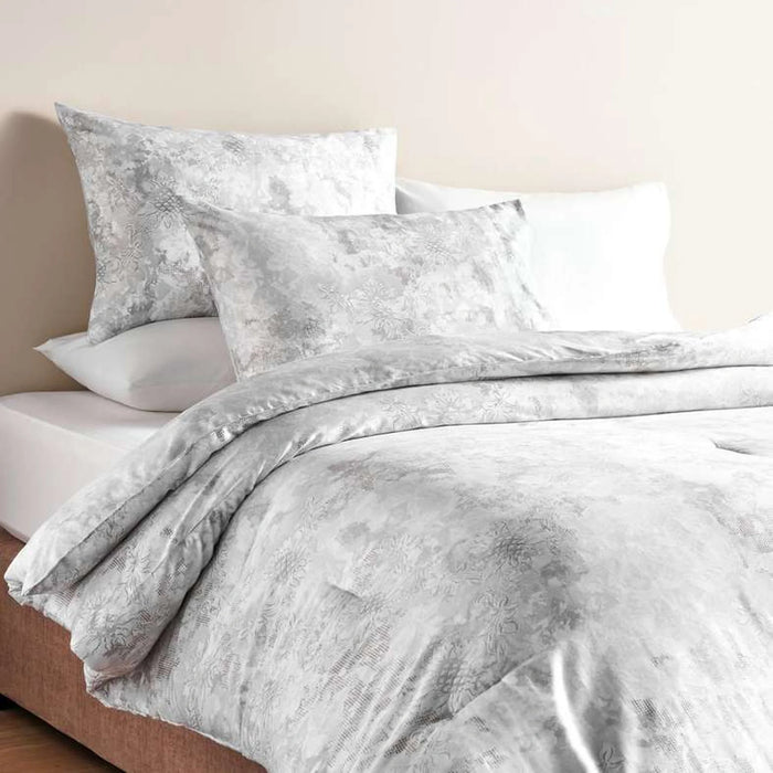 Pure Luxe Baroque 3-Piece Queen Comforter Set 200X240Cm - Grey/Metallic Gold